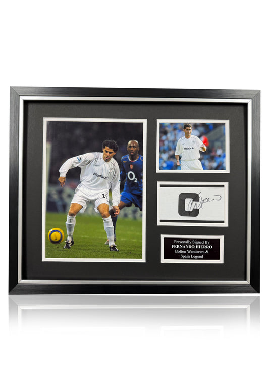 Fernando Hierro signed framed Bolton Wanderers captains armband