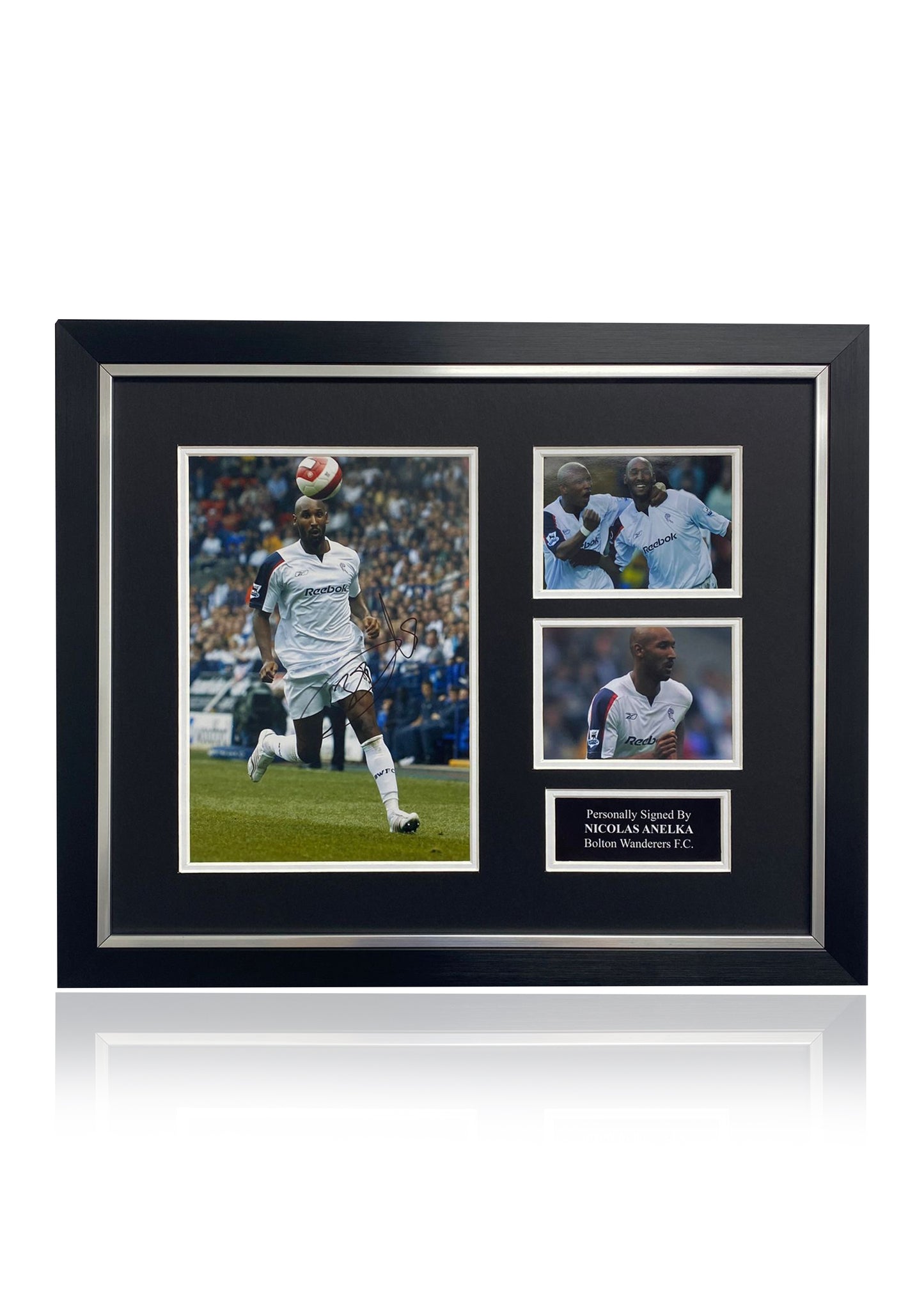 Nicolas Anelka Bolton Wanderers signed framed photo montage