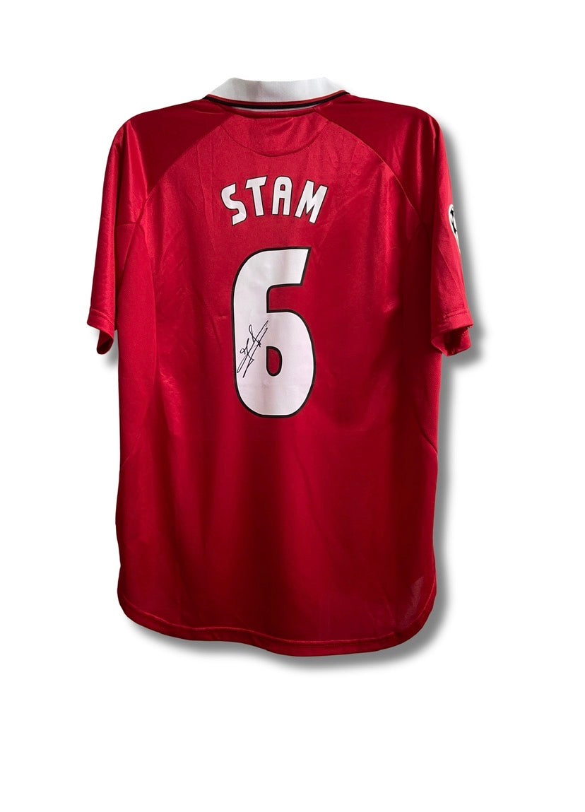 Jaap Stam 1999 red champions league Manchester United signed shirt