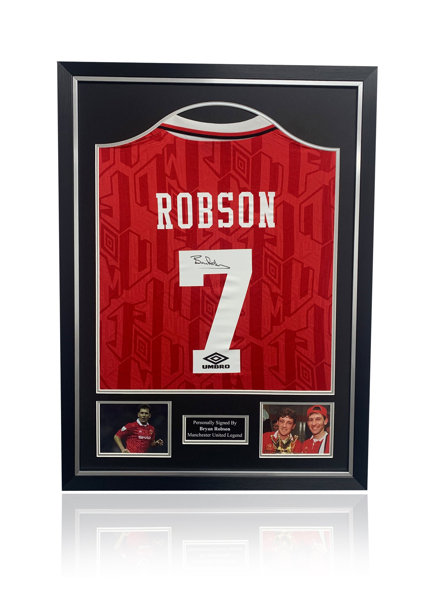 Bryan Robson Manchester United signed framed shirt