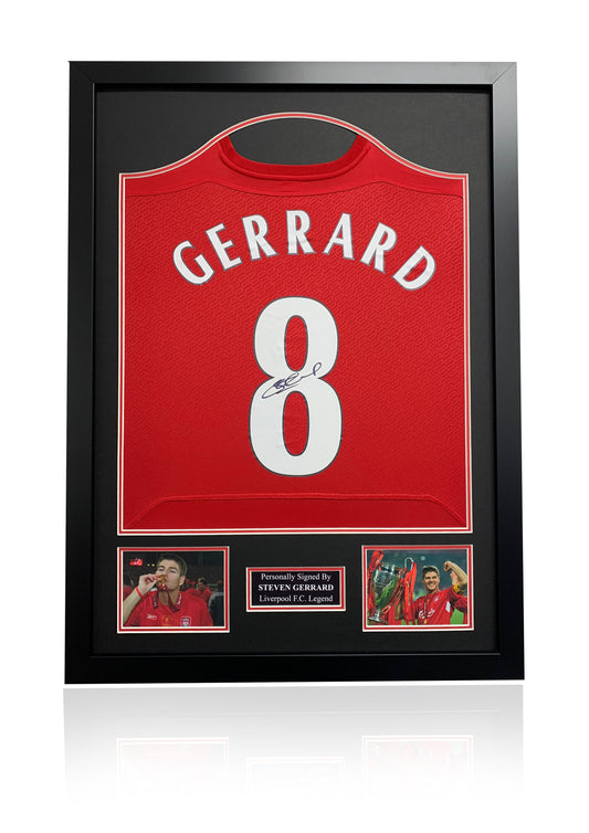 Steven Gerrard 2005 Champions League Final Liverpool signed framed shirt