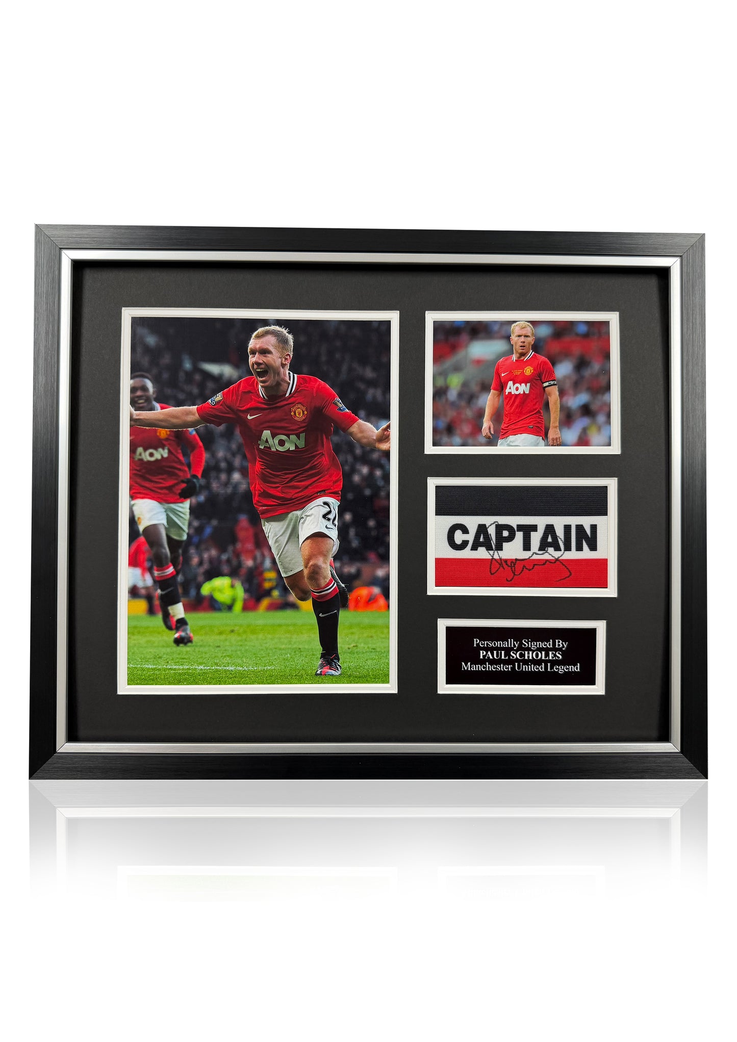 Paul Scholes signed framed Manchester United captains armband