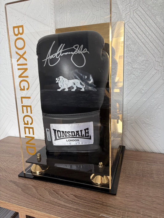 Anthony Joshua signed glove in acrylic box