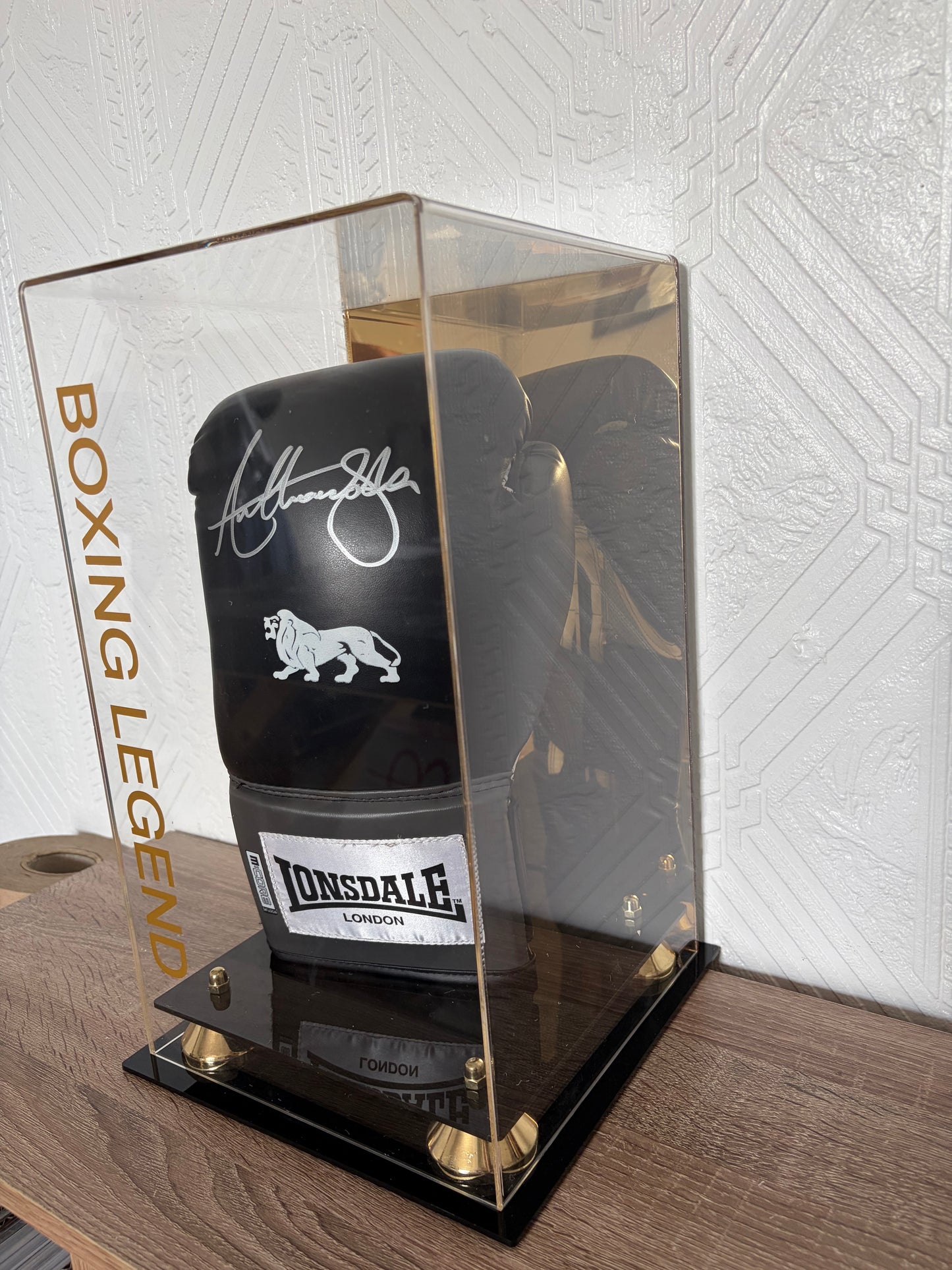 Anthony Joshua signed glove in acrylic box