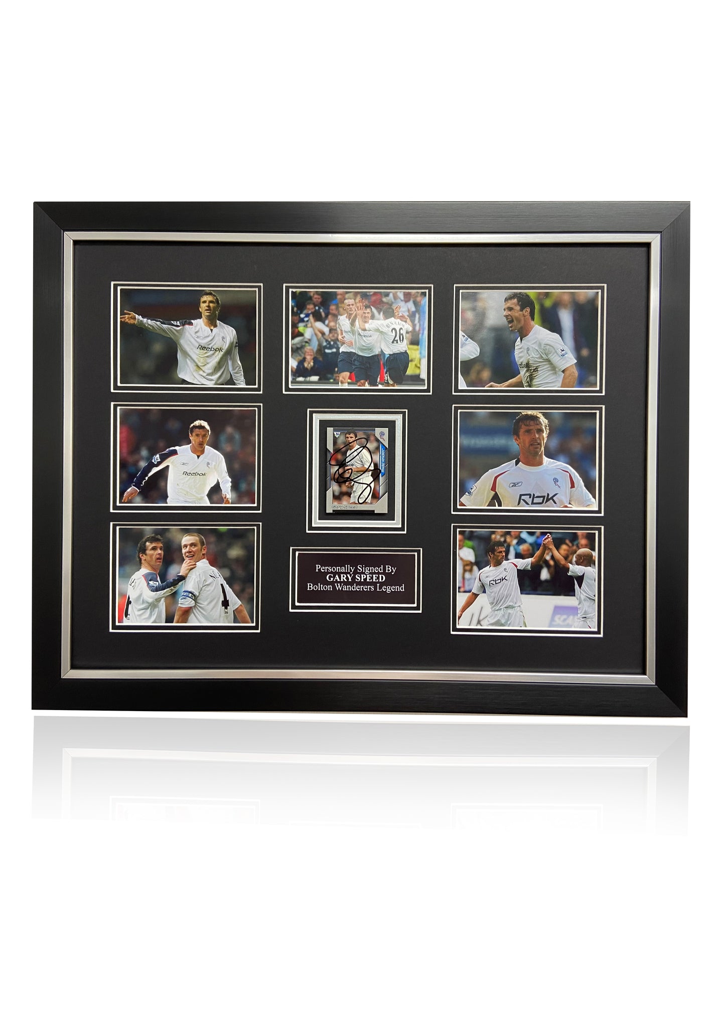 Gary Speed Bolton Wanderers FC signed framed photo montage