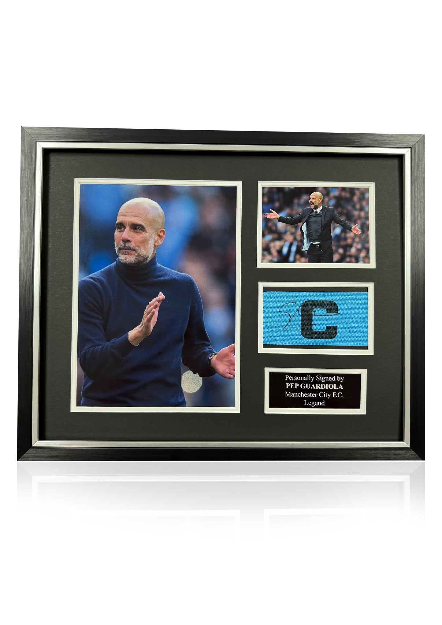 Pep Guardiola signed framed Manchester City captains armband