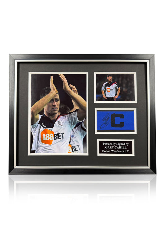 Gary Cahill signed framed Bolton Wanderers captains armband