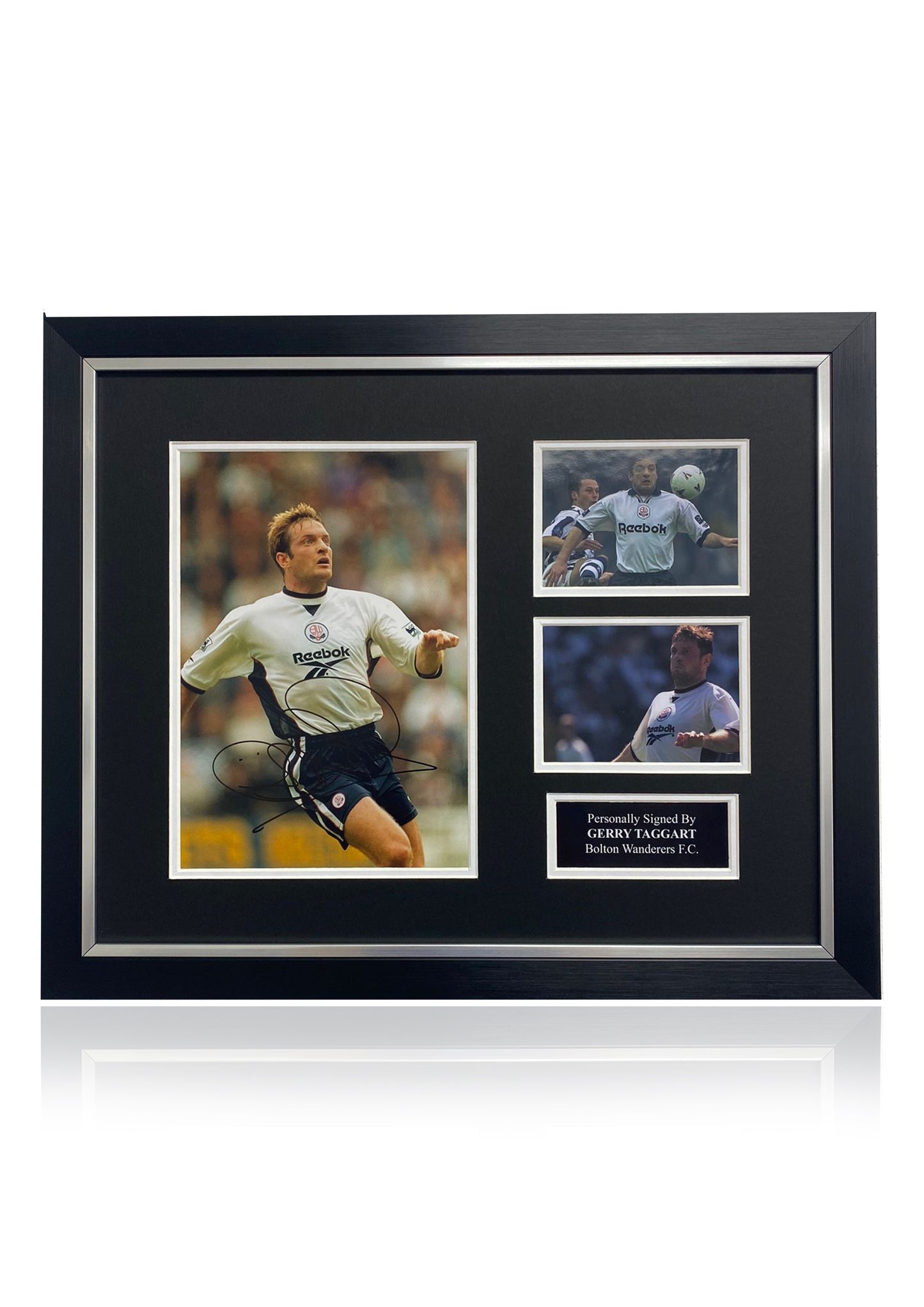 Gerry Taggart Bolton Wanderers F.C. signed framed photo montage