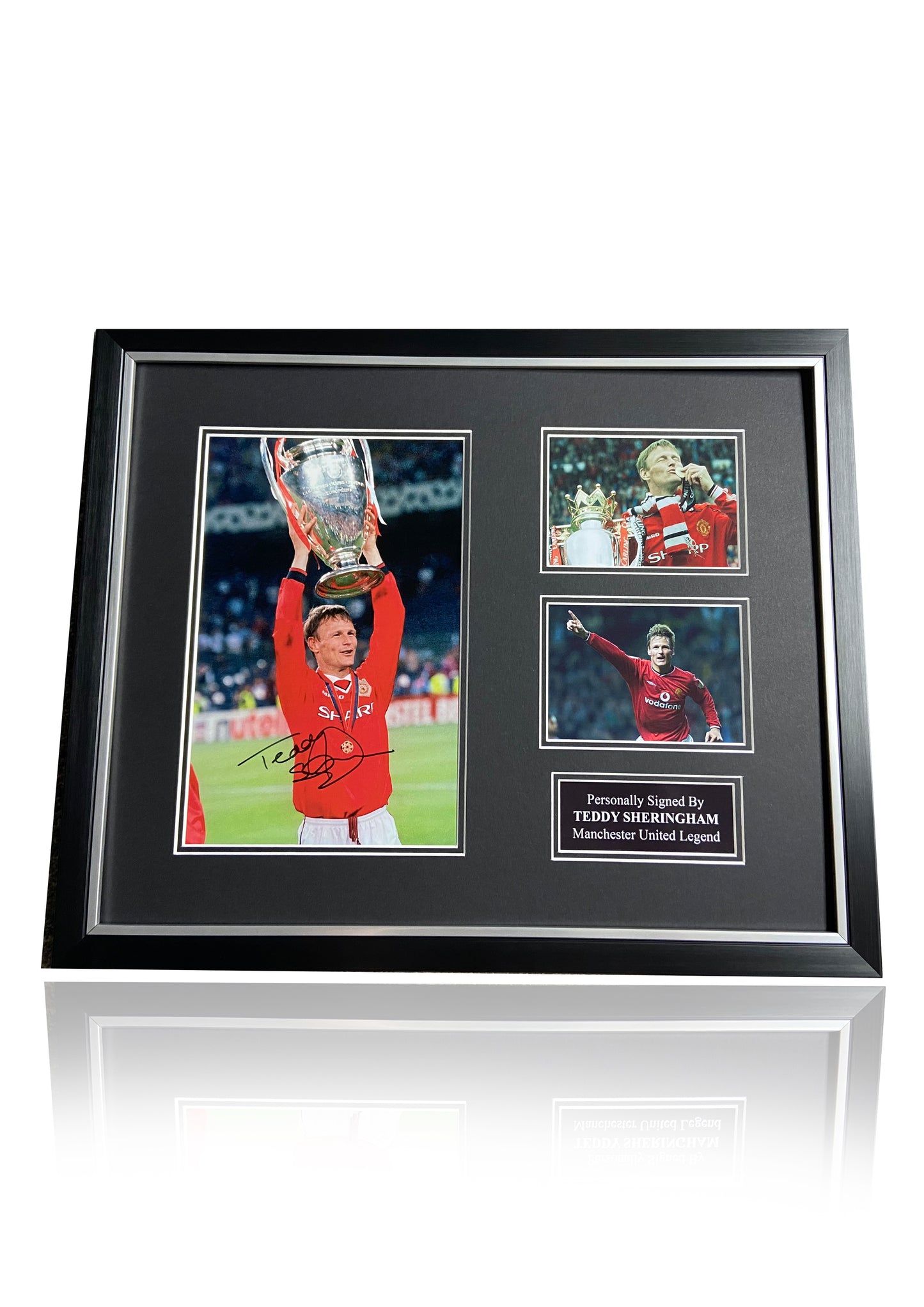 Teddy Sheringham Manchester United signed framed photo montage