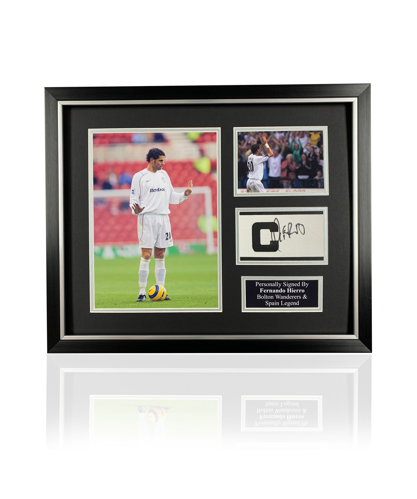 Fernando Hierro signed framed Bolton Wanderers captains armband