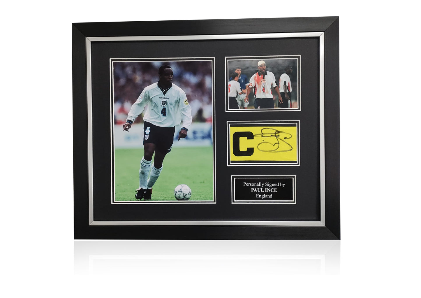 Paul Ince signed framed England captains armband