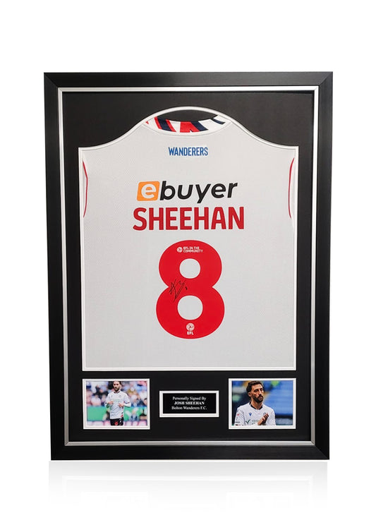 Josh Sheehan Bolton Wanderers signed framed shirt