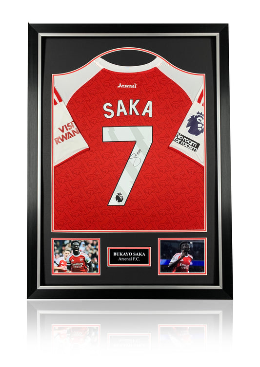 Bukayo Saka Arsenal 2024/25 signed framed shirt