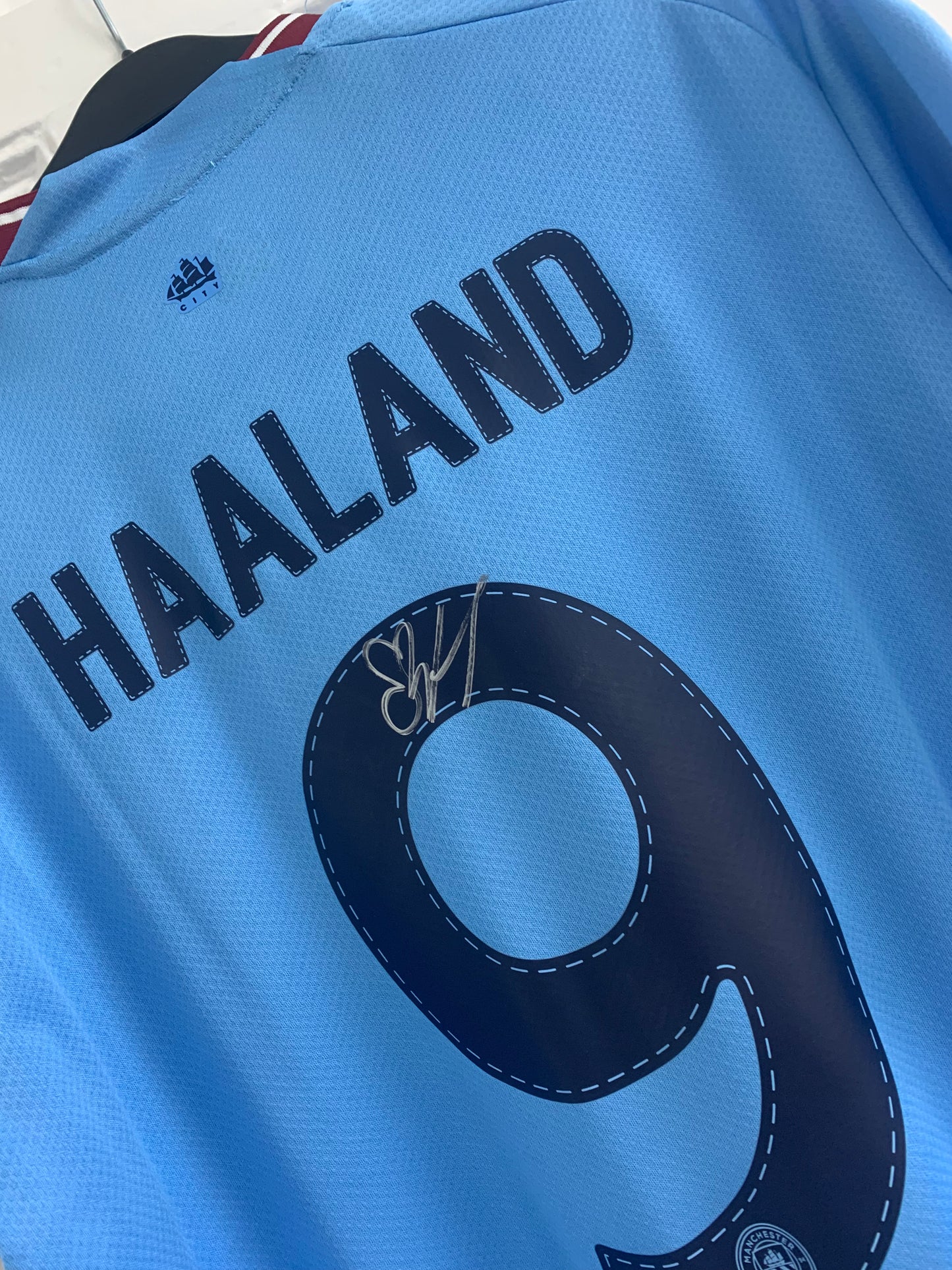 Erling Haaland framed deluxe signed Manchester City treble winning shirt