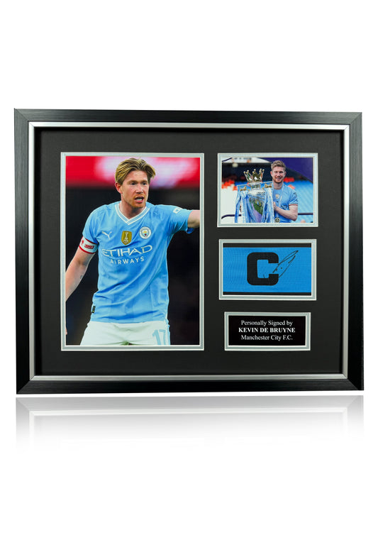Kevin De Bruyne signed framed Manchester City captains armband