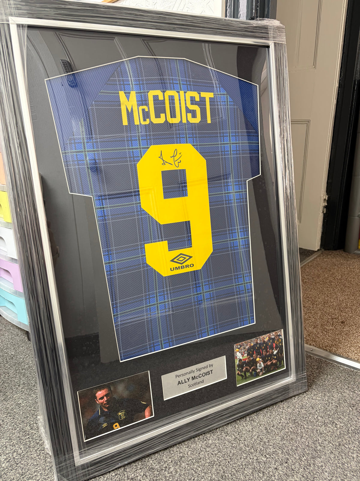 Ally McCoist Scotland signed framed football shirt