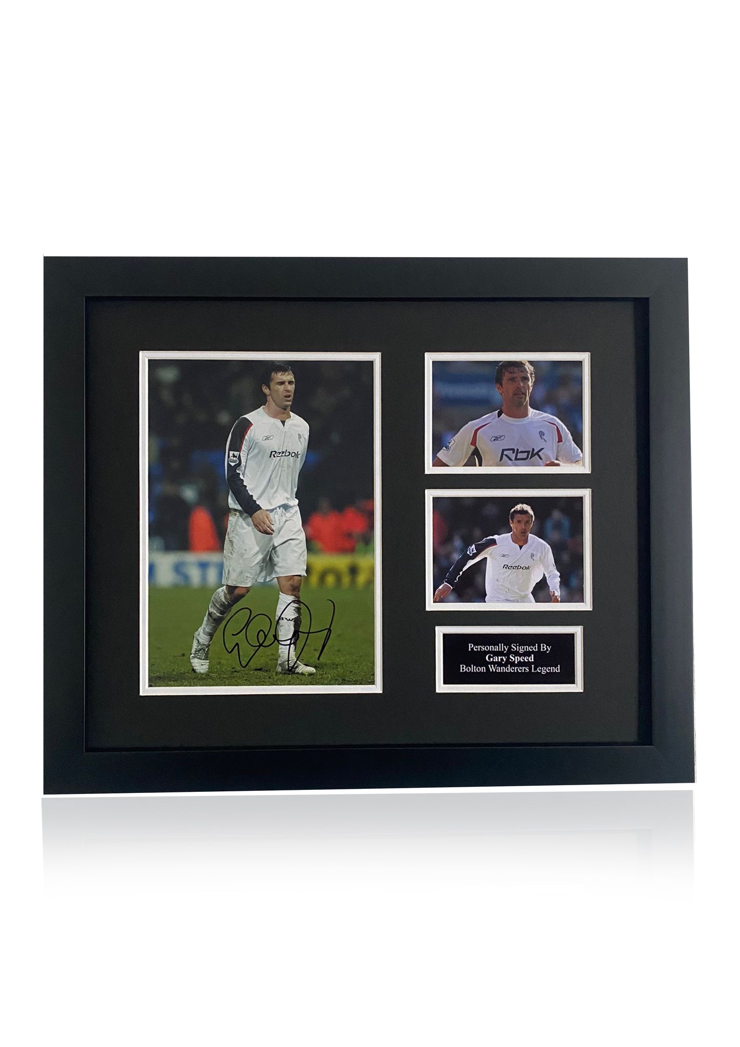 Gary Speed Bolton Wanderers FC signed framed photo montage