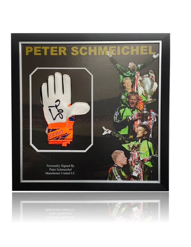 Peter Schmeichel Manchester United hand signed glove in deluxe montage frame