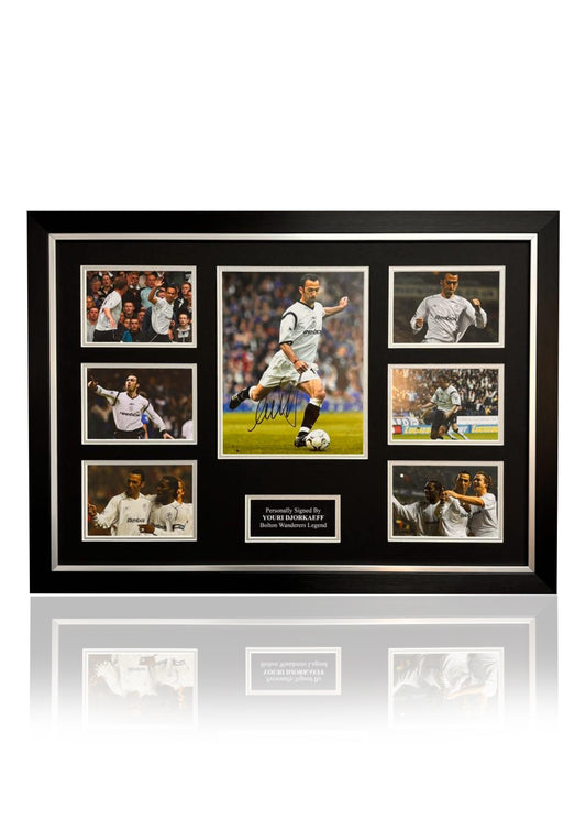 Youri Djorkaeff Signed Photo Bolton Wanderers montage frame