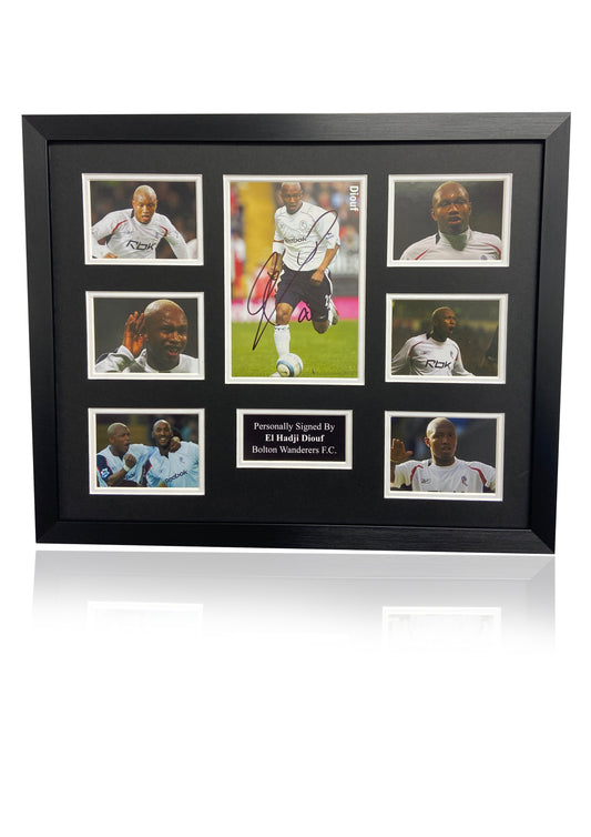 El Hadji Diouf Bolton Wanderers FC signed framed photo montage