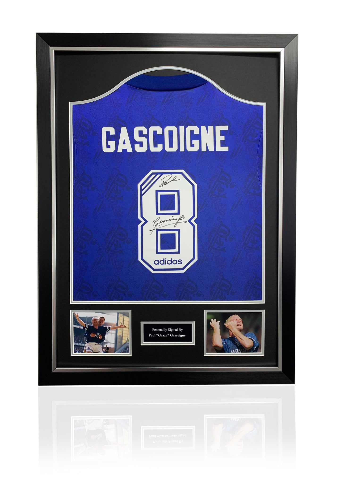 Paul Gazza Gascoigne Signed Framed Rangers Shirt