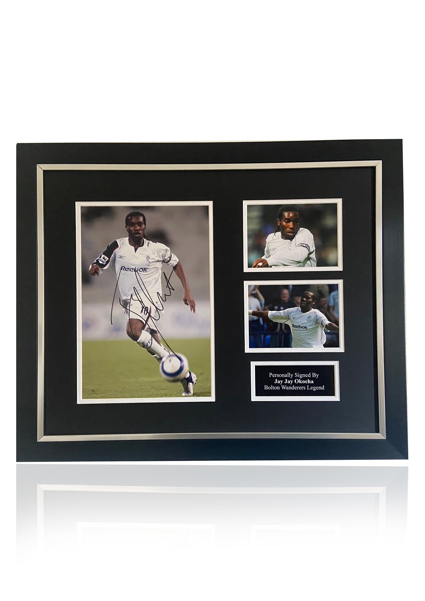 Jay Jay Okocha Bolton Wanderers signed framed photo montage