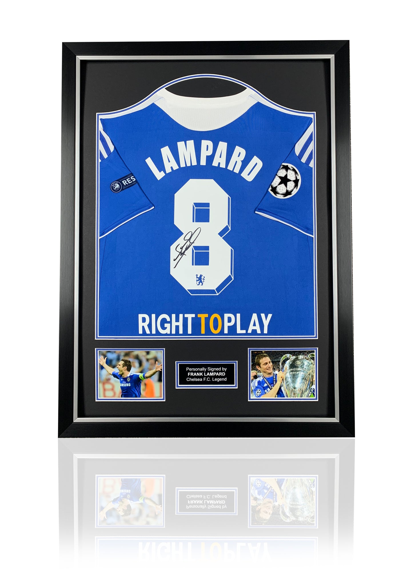 Frank Lampard back signed framed Chelsea shirt