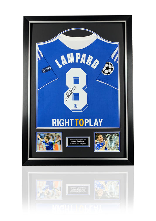 Frank Lampard back signed framed Chelsea shirt