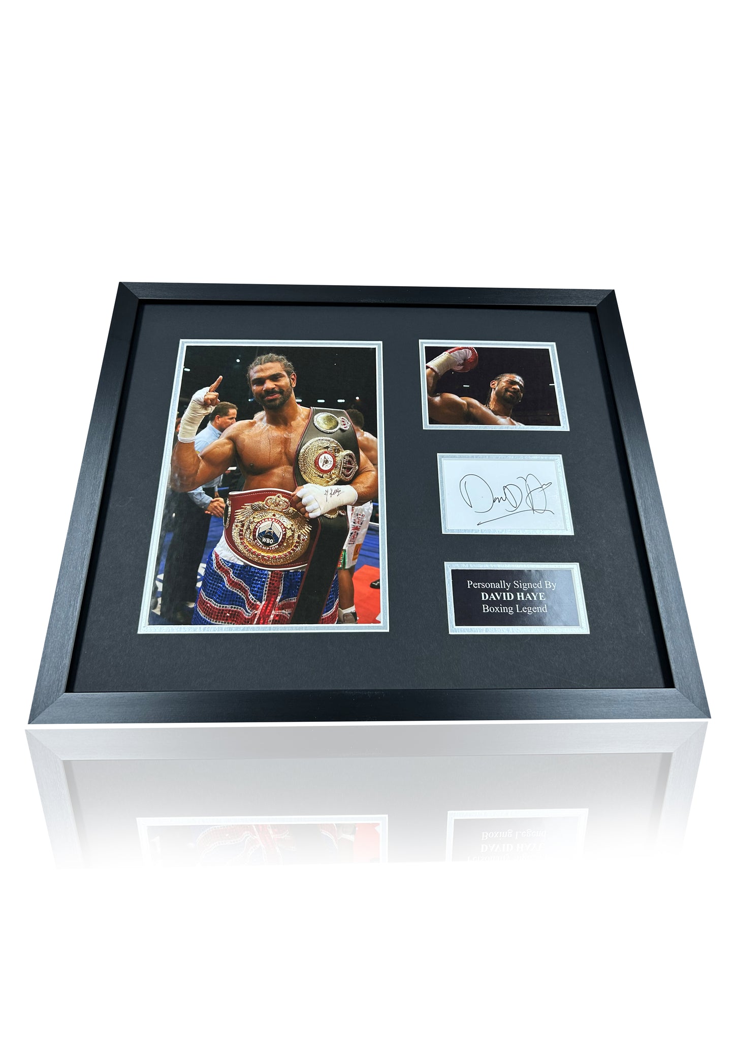 David Haye hand signed framed photo card montage boxing