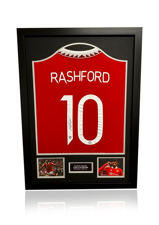Marcus Rashford signed framed Manchester United shirt