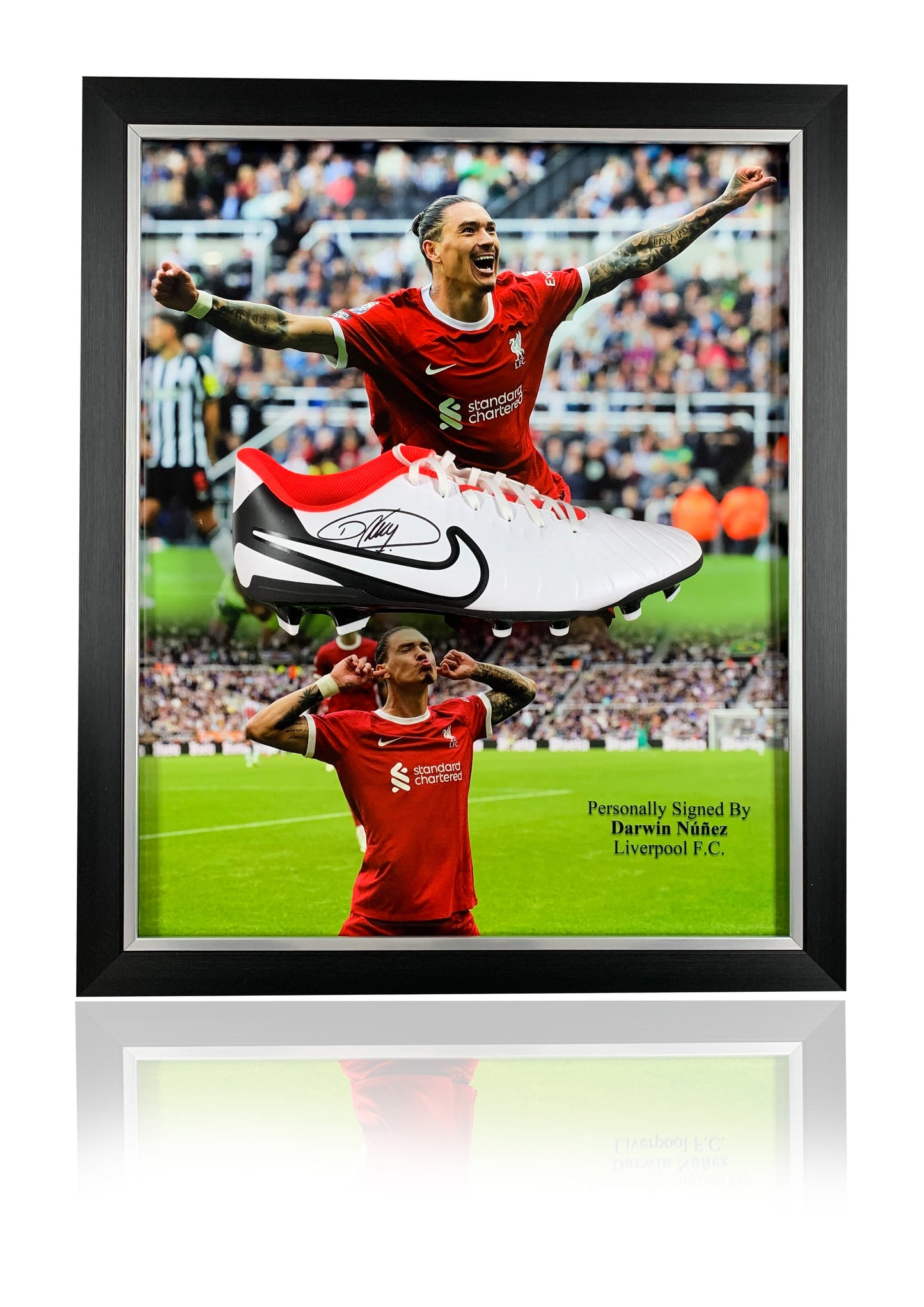 Darwin Nunez Liverpool FC signed framed football boot