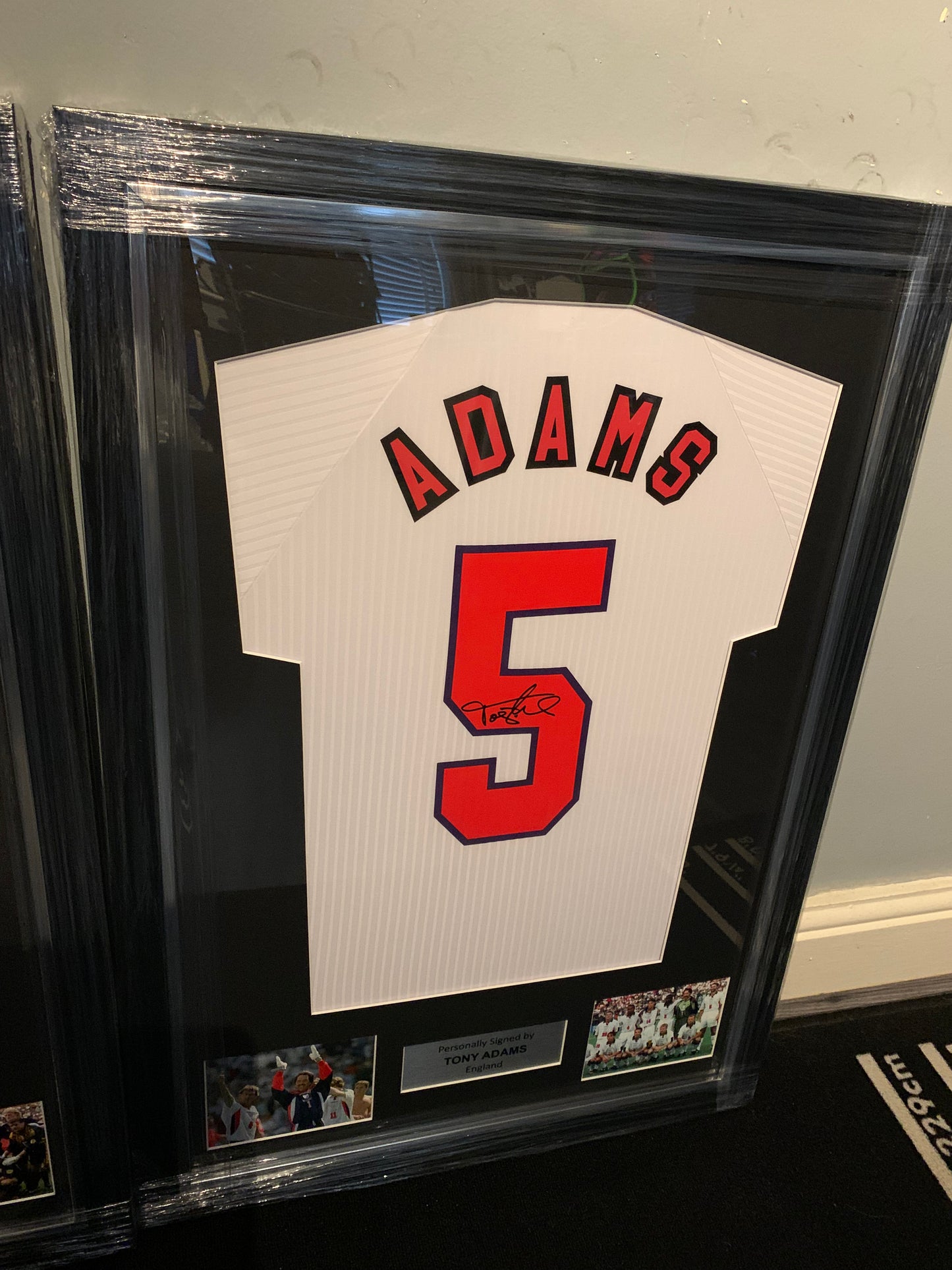 Tony Adams signed framed England 98 football shirt