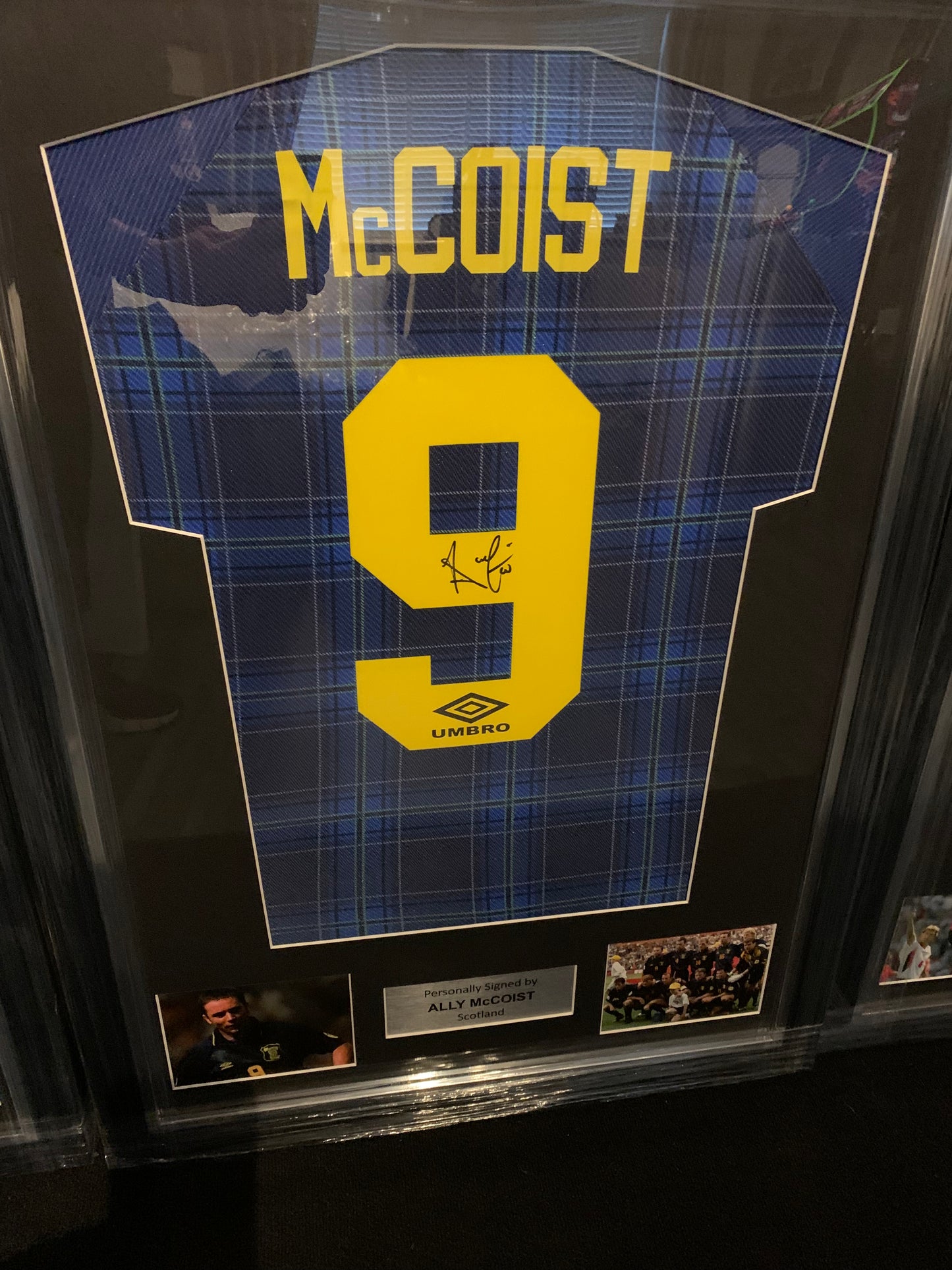 Ally McCoist Scotland signed framed football shirt