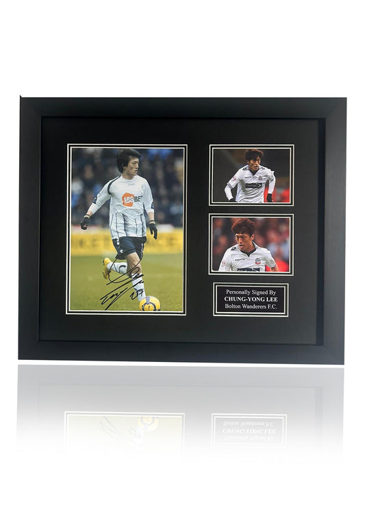 Chung-Yong Lee Bolton Wanderers hand signed framed photo montage