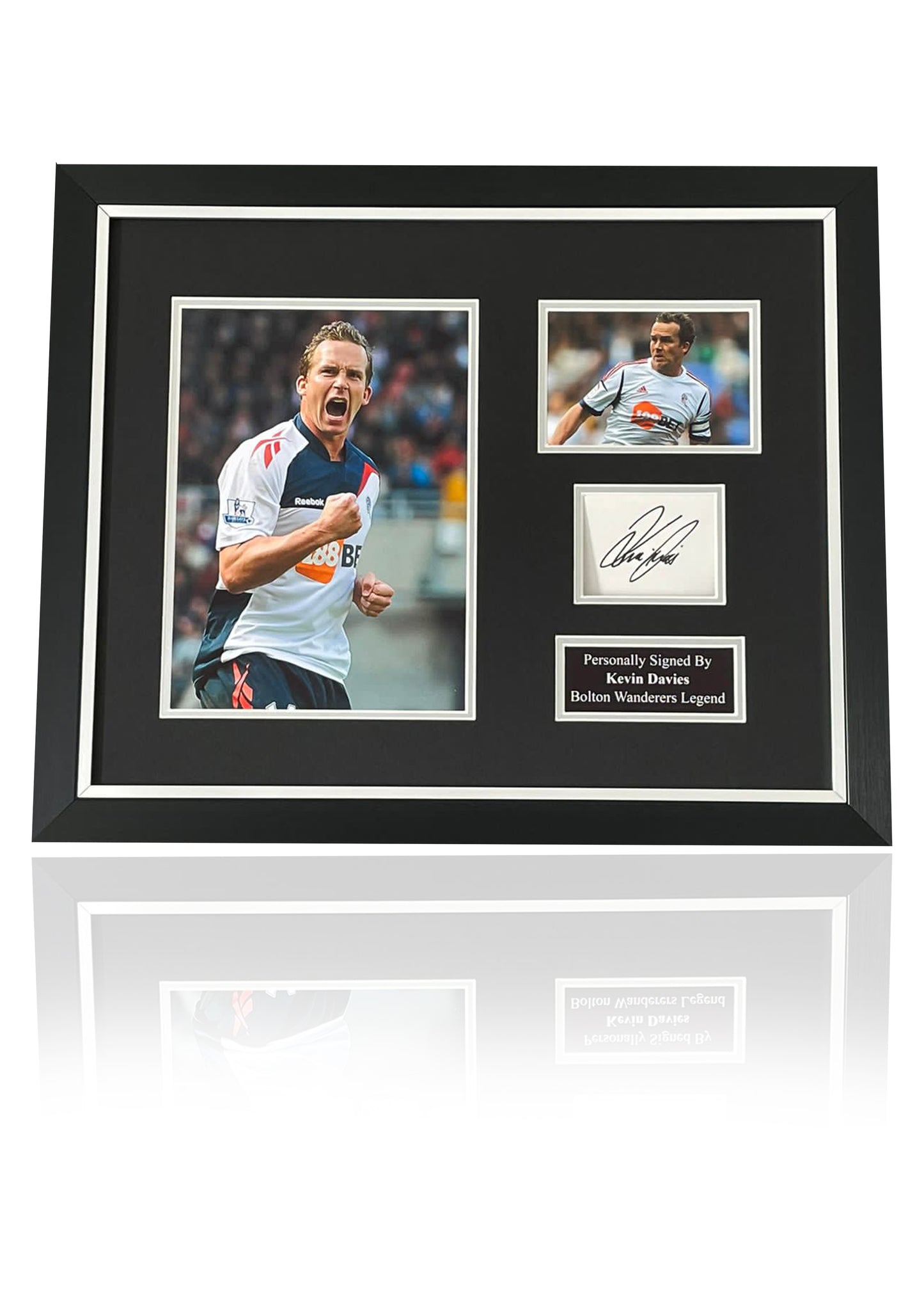 Kevin Davies Bolton Wanderers signed framed photo card montage