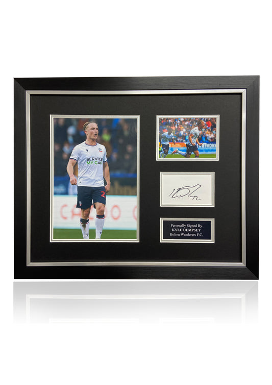 Kyle Dempsey Bolton Wanderers signed framed photo card montage