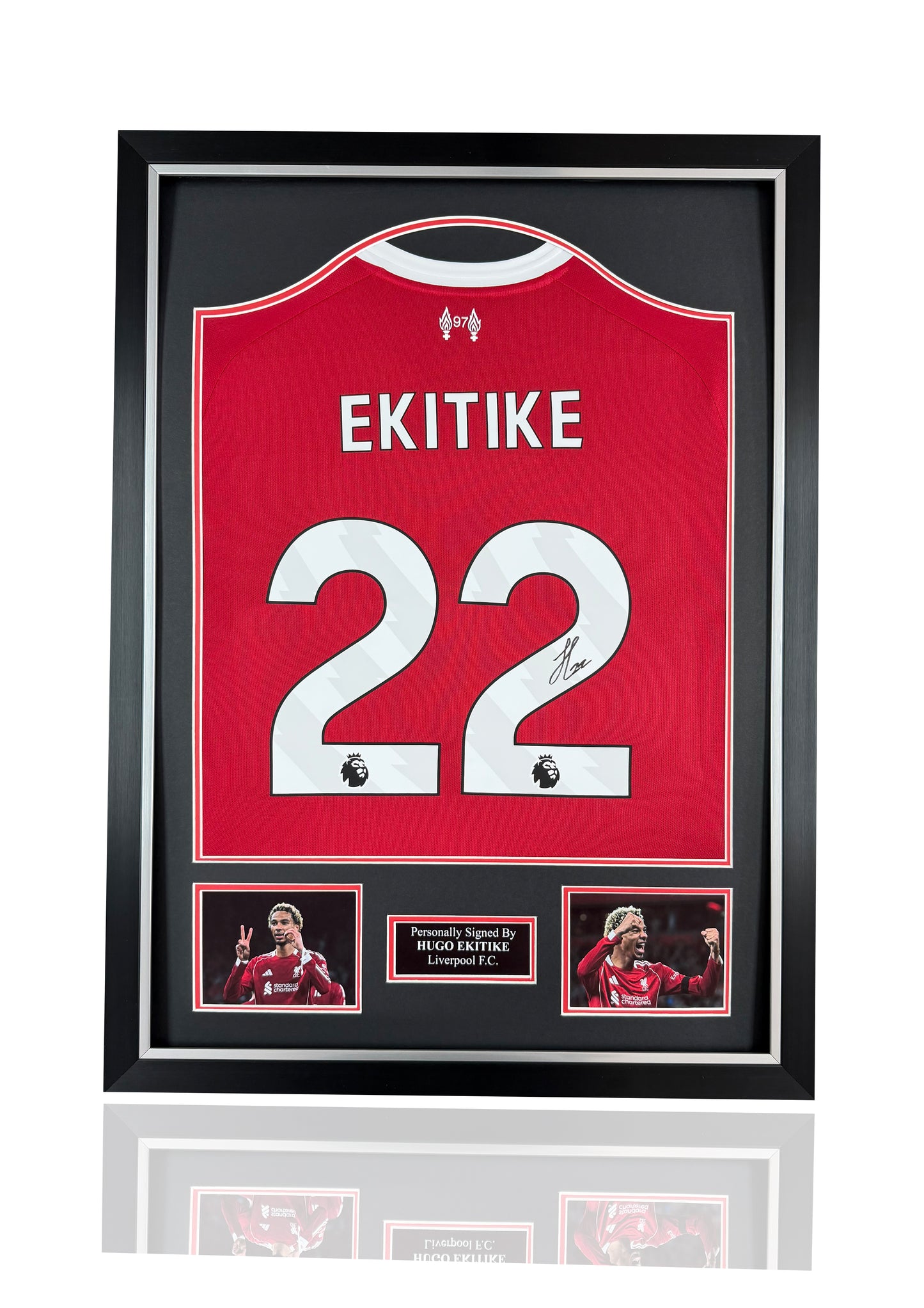 Hugo Ekitike Liverpool signed framed football shirt
