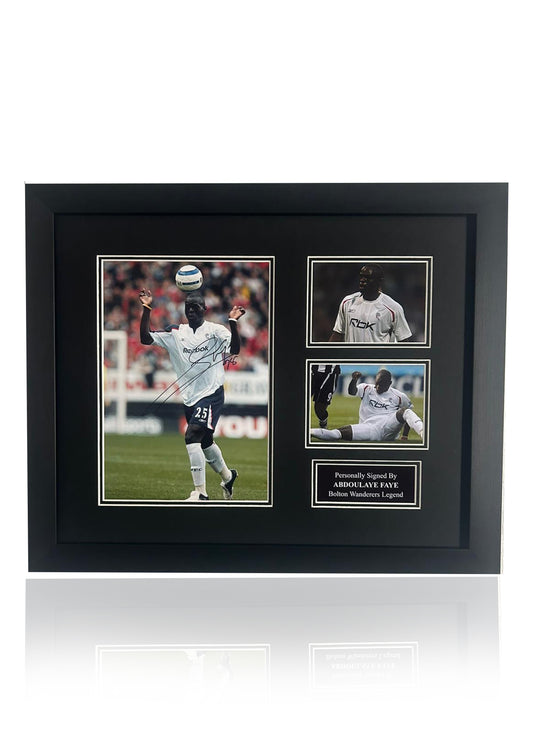 Abdoulaye Faye Bolton Wanderers FC hand signed framed photo montage