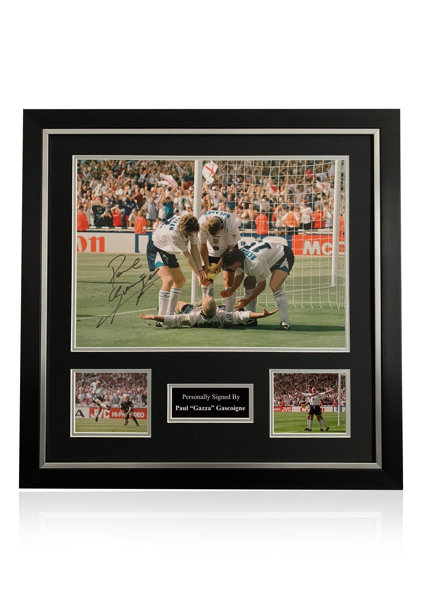Paul 'Gazza' Gascogine signed framed England photo