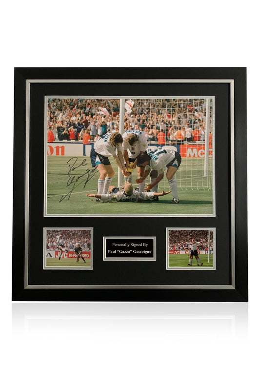 Paul 'Gazza' Gascogine signed framed England photo