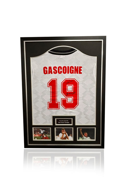 Paul Gazza Gascoigne Italia 90 signed framed shirt
