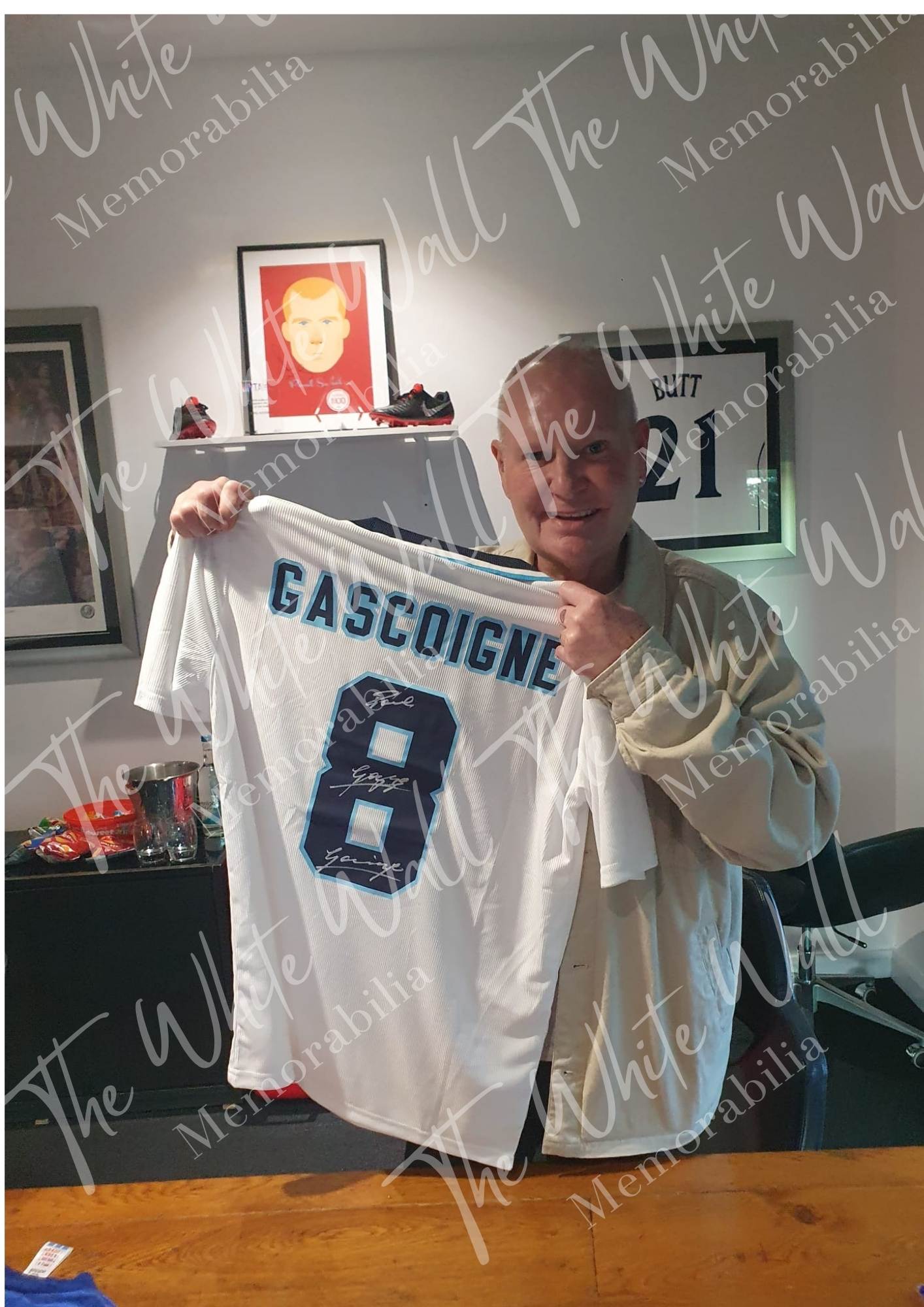 Paul Gazza Gascoigne Euro 96 signed England shirt
