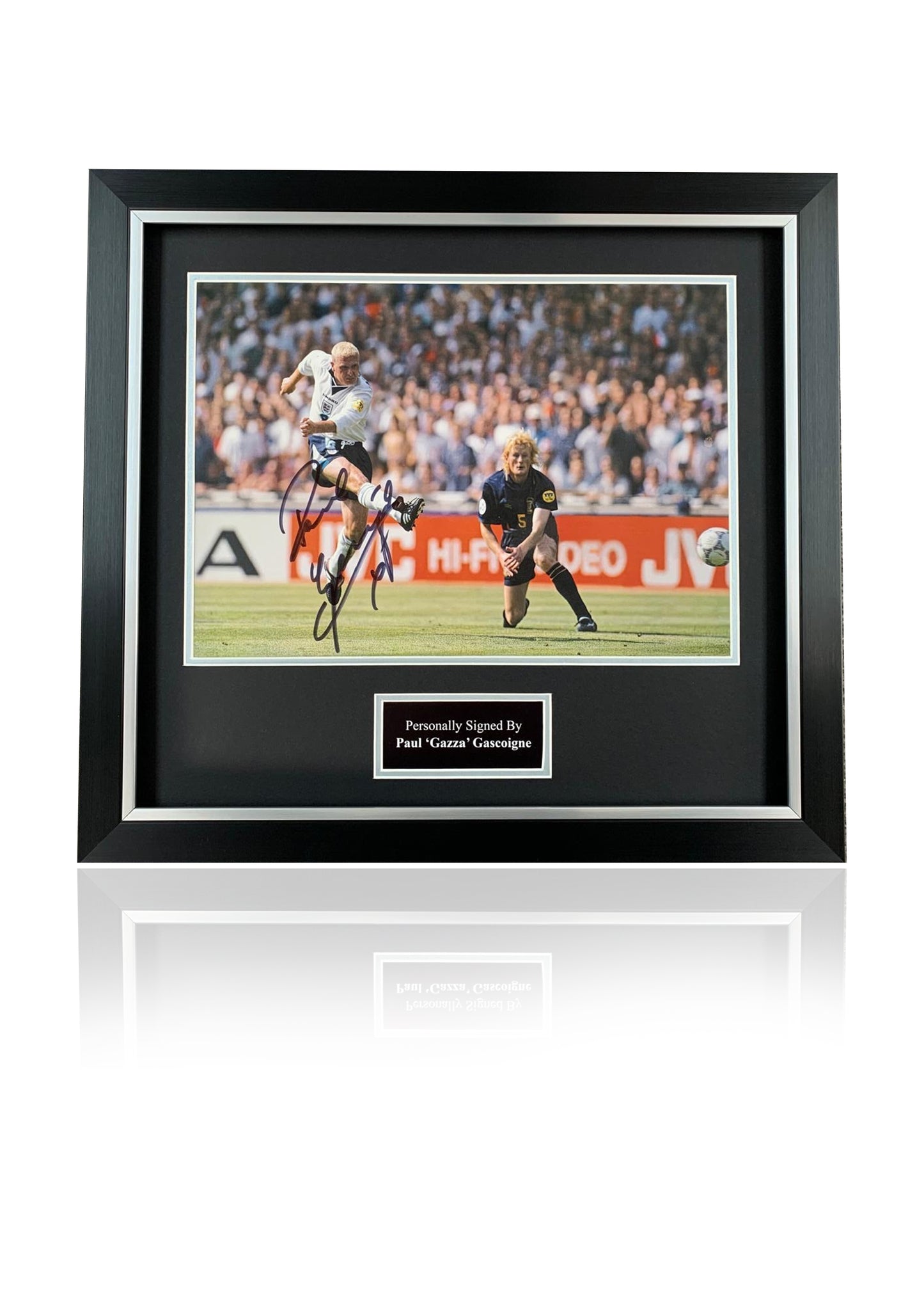 Paul 'Gazza' Gascogine signed framed England photo