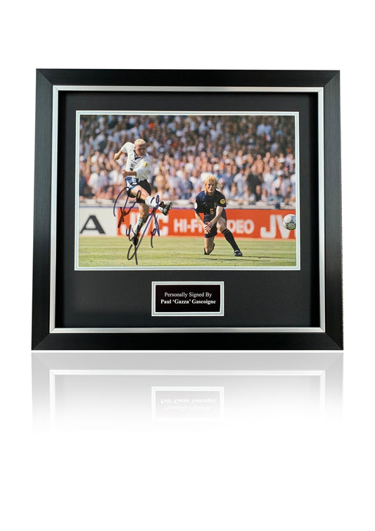 Paul 'Gazza' Gascogine signed framed England photo