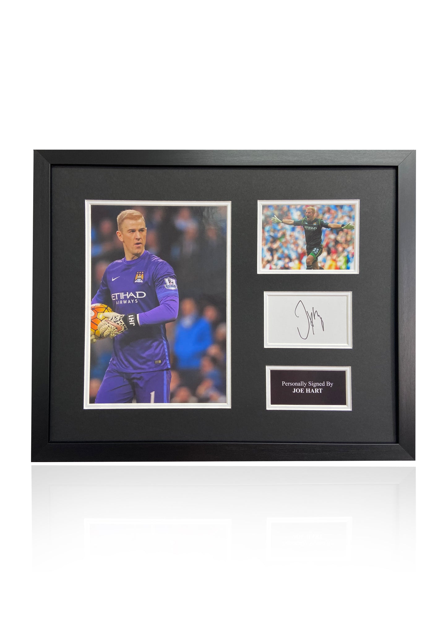 Joe Hart Manchester City and England signed framed photo card montage