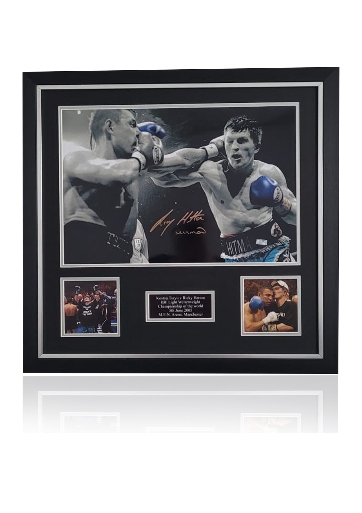 Ricky Hatton boxing signed framed photo montage