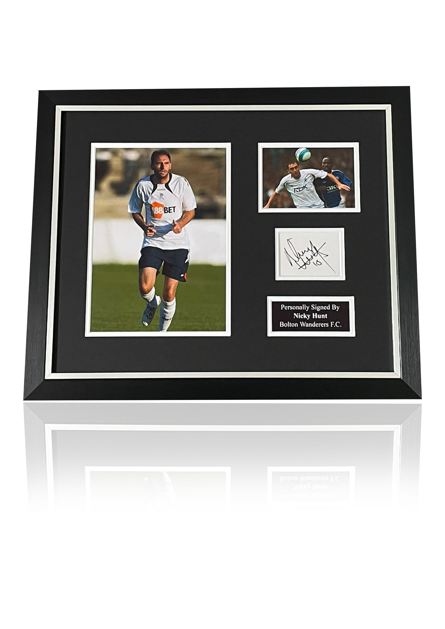 Nicky Hunt Bolton Wanderers signed framed photo card montage