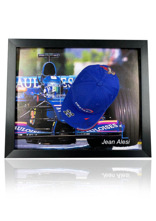 Jean Alesi F1 signed framed cap