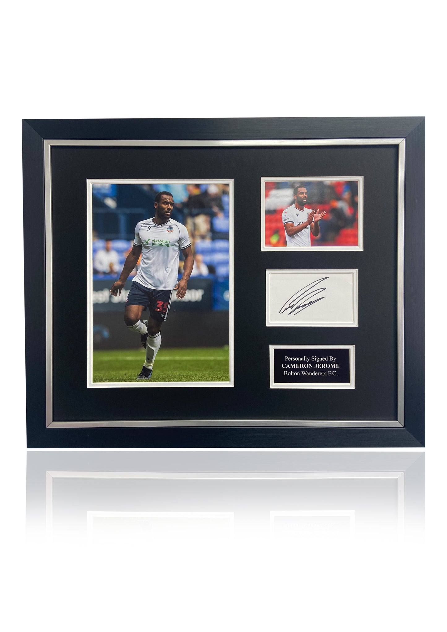 Cameron Jerome Bolton Wanderers F.C. hand signed photo card montage BWFC