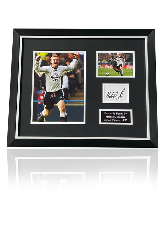 Michael Johansen Bolton Wanderers signed framed photo card montage